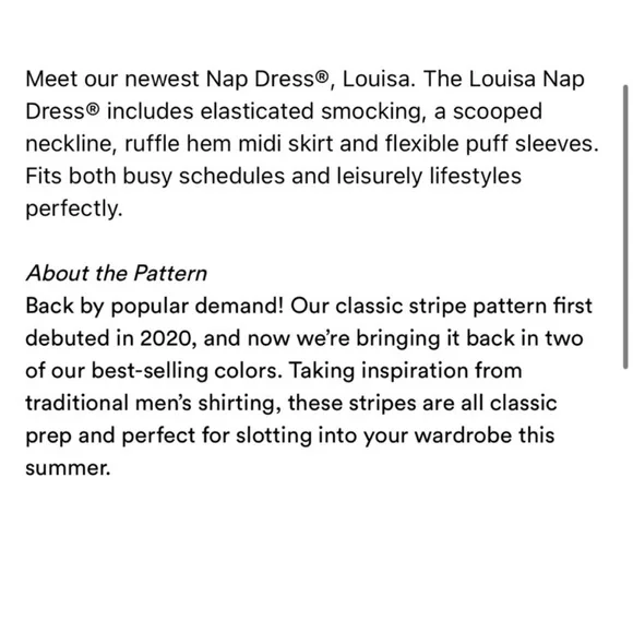 Hill House Louisa Nap Dress - Blueberry Stripe. S. NWT. - Picture 7 of 9